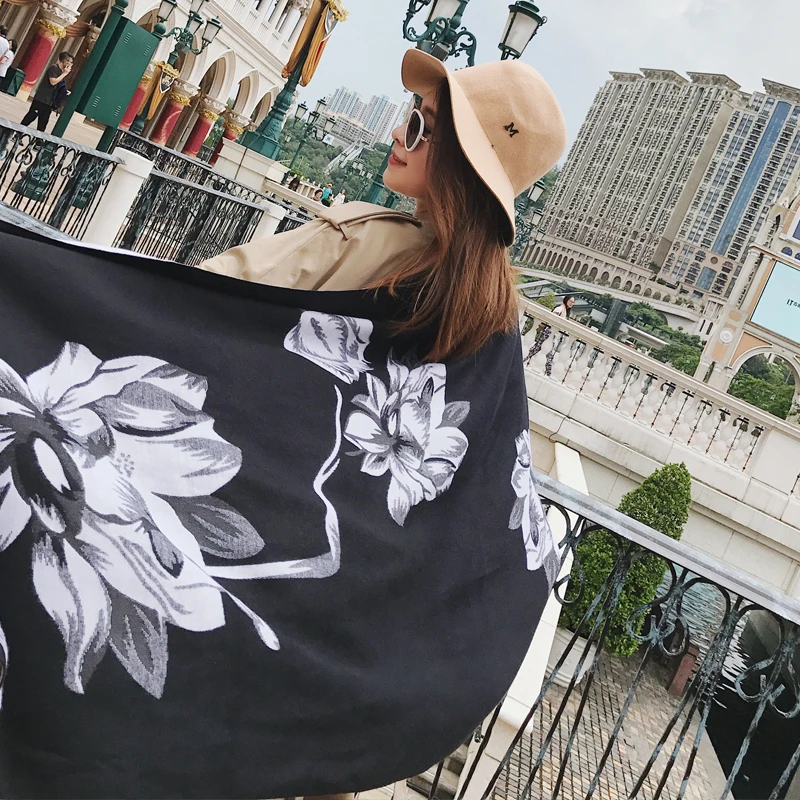 Hot Wool Winter Women Scarf Fashion Autumn Cotton Poncho Capes Warm female rainbow Striped tassel knitted Shawls soft Pashmina