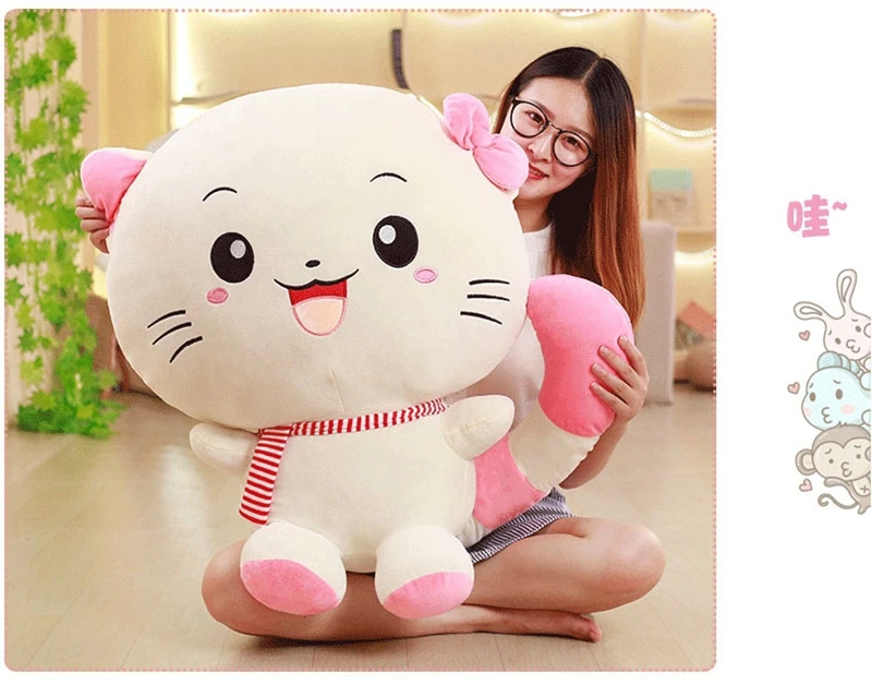 Dorimytrader Kawaii Cartoon Cartoon Plush Toy Giant Cute Anime Fat Kitten Doll for Girl Friend Deco 70cm DY50516 (7)