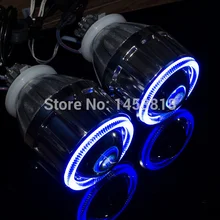 2,5 ''HQ Биксенон HID ангельские глазки фары объектив проектора подходит для H4 H7+ кольцо Halos+ проводка+ лампы, автомобильный Стайлинг модифицированный