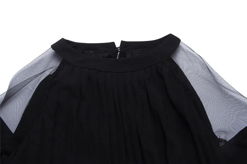 fashion pearls beading chiffon loose dress-8