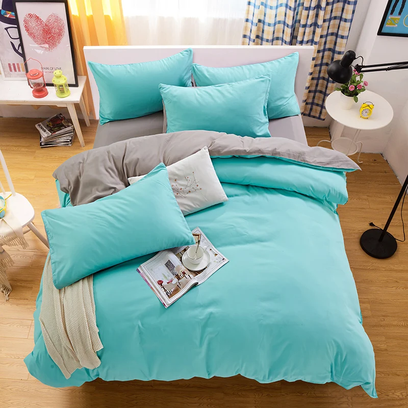 Hot Bedding Outlet Solid color Lake green khaki Bed Sheet European