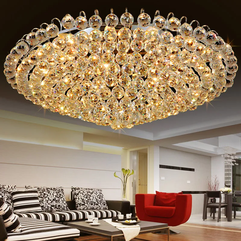 Светодиодный роскошный отель потолочный светильник спальня круглый K9 кристалл лампа гостиная ресторан кухня прохода балкон