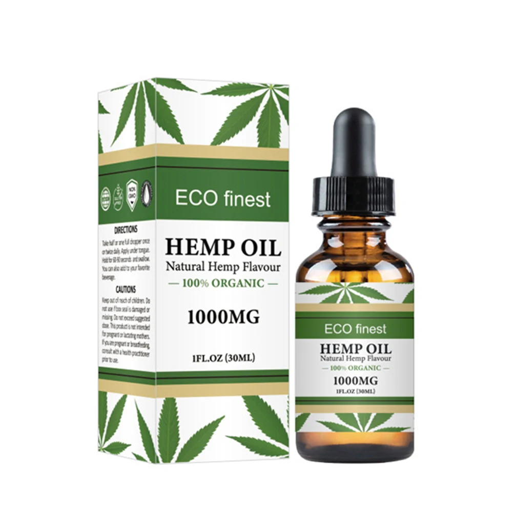 

Newest Organic Hemp Seed Oil 1000mg Sleeping Aid Anti Stress Nerve Pain Relief Promotion