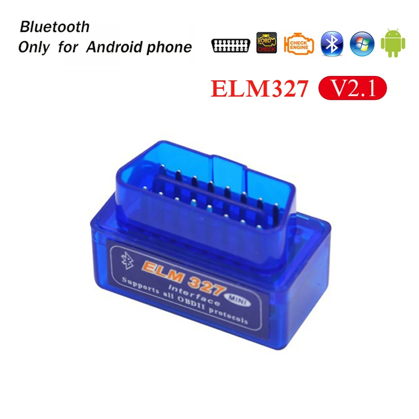 Bluetooth V2.1 Blue PANDUK Мини OBD2 ELM327 V1.5/V2.1 Bluetooth/wifi автомобильный диагностический инструмент чип PIC18F25K80 OBD код ридер работает Android/IOS 12 в автомобиль - Цвет: Bluetooth V2.1 Blue