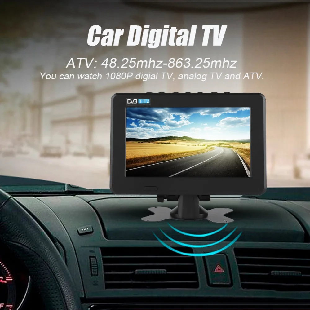 Leadstar 7 дюймов DVB-T2 Высокая чувствительность автомобильное Цифровое ТВ Стерео окружающие 1080 P Автомобильные телевизоры портативный dvd-плеер