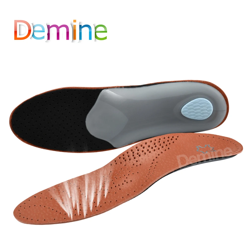 Demine قسط جلدية العظام نعل مضاد للجراثيم الكربون النشط ل شقة القدم قوس الدعم القدم الرعاية بطانة حذاء للرجال النساء