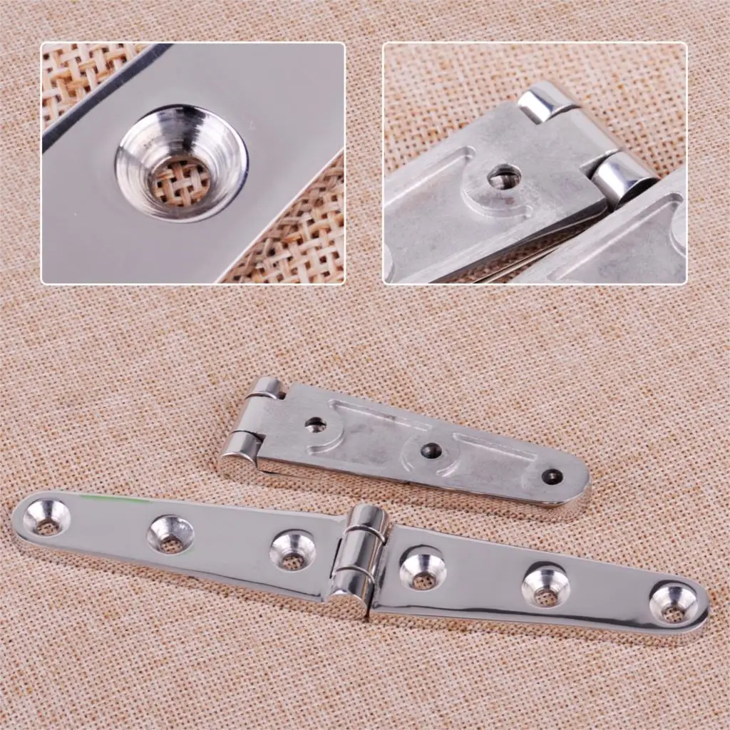 

CITALL Durable 2pcs 6'' 316 Stainless Steel Cast Strap Hinge Boat Marine Hardware Fitting Accessories