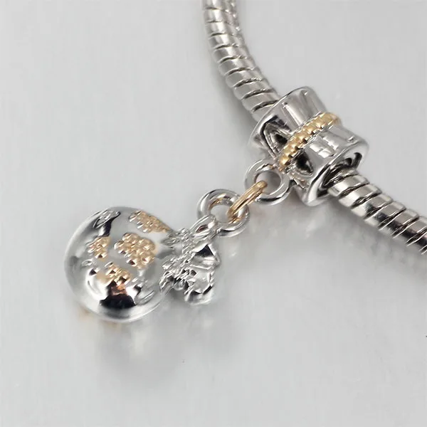 

free shipping gold and plated anchor purse bead charm fit european pandora charm bracelet B053