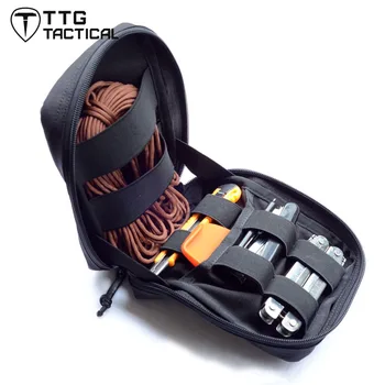 

TTGTACTICAL Molle Tactical Compact Utility Bag Pouches Water Resistant EDC Tactical Trauma Kit Bag Molle Compatible