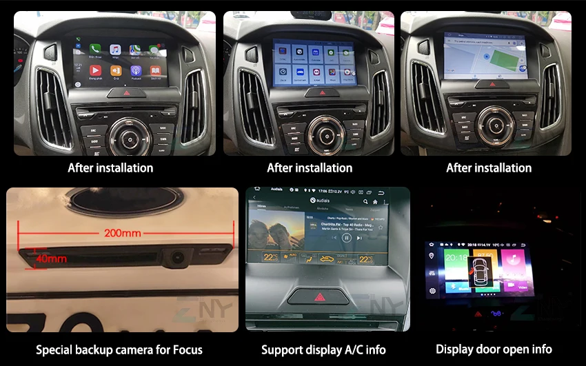 Excellent 9" HD Android 8.1 Car GPS Stereo For 2015 2016 2017 Focus Auto DVD Audio Video Radio FM RDS WiFi Navigation Free Backup Camera 1