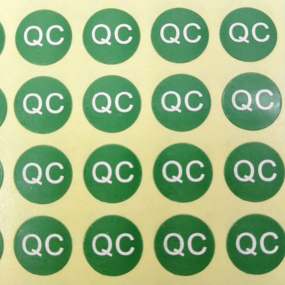 

4000pcs/lot 10mm QC Self-adhesive paper label sticker for quality control, green color, Item No.FA06