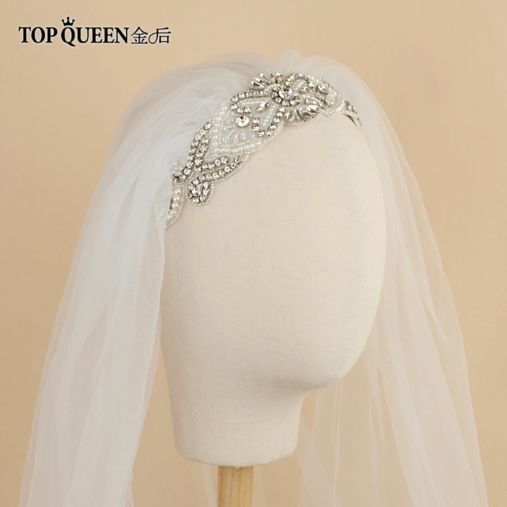 TOPQUEEN VS208 белая вуаль со стразами невесты платье с фатиновой юбкой Свадебные вуали свадебные аксессуары; фата собор невесты