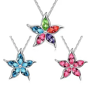 

RNAFASHION No Minimum Order Manufacturers supply / Austria crystal zircon crystal pendant necklace B138 the Peach Garden
