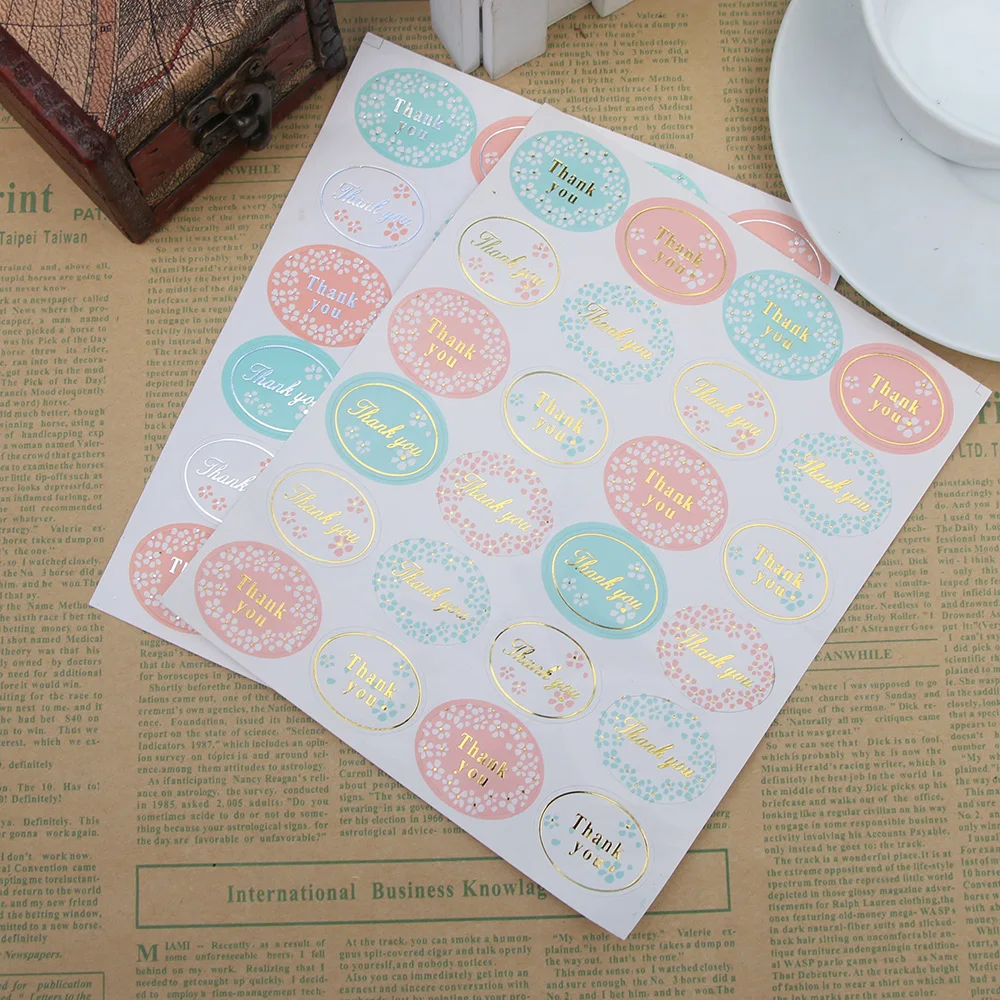 

120pcs Oval Golden Silver "Thank you" Series Color Seal Sticker Labels For Baking DIY Gift Package Sealing Wedding Party Favors