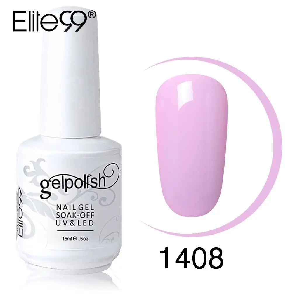 

Elite99 15ml Profeesional UV Gel Nail Manicure Long Lasting Soak Off Pure Color Nail Gel Polish New Art Design Gel Polish