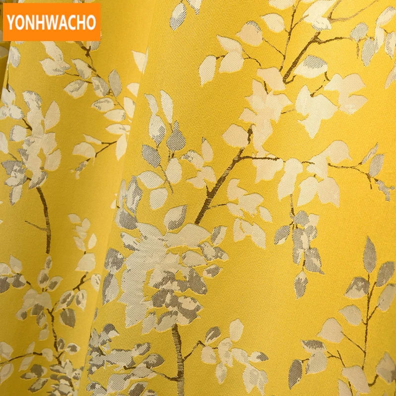 Пользовательские шторы s высокого качества Толстые жаккардовые роскошные дворец современный китайский желтый ткань затемненные Тюль с драпировкой N774