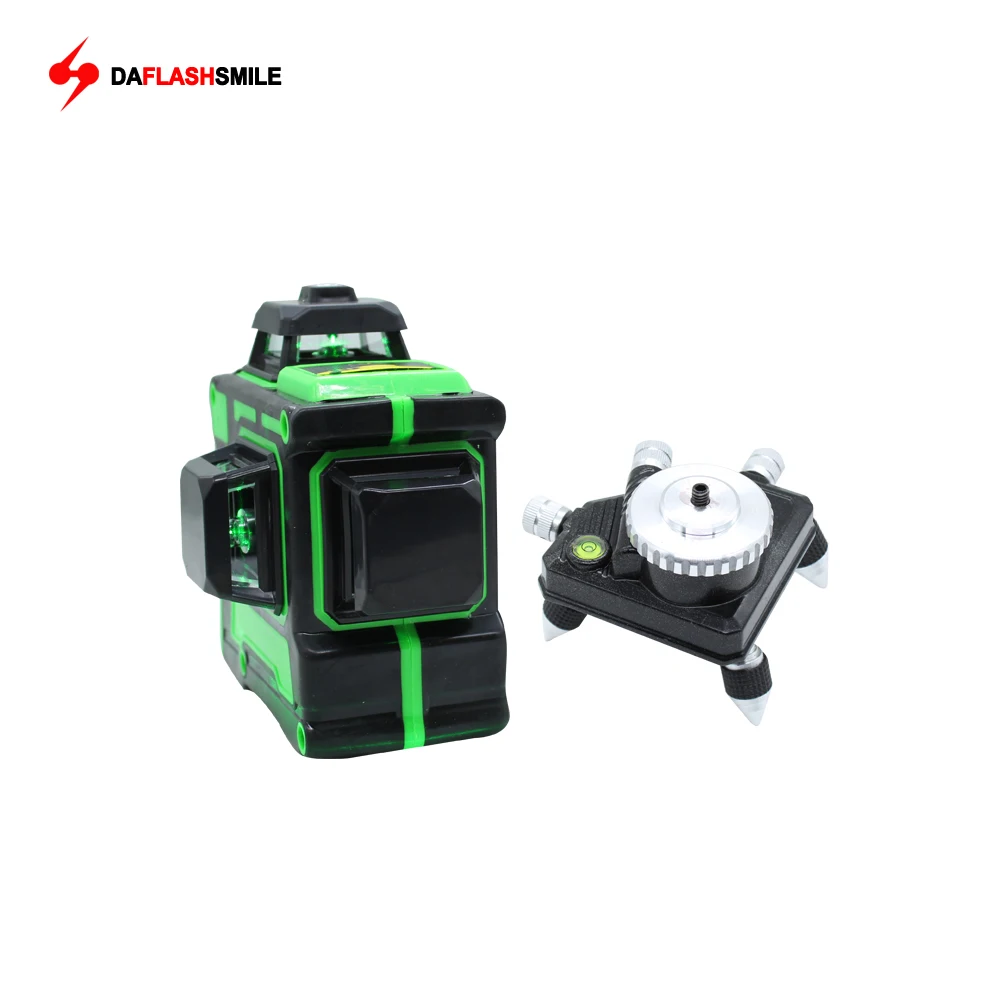 

Thick 3D Level 12 Green Lines Laser Level Bright Lines 360 Rotary Horizontal Vertical Cross Lithium Battery Power Laser Level
