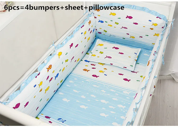 

Promotion! 6/7PCS Cot Baby Bedding Set for Crib Newborn Baby Bed Linens for Girl Boy Cartoon, 120*60/120*70cm