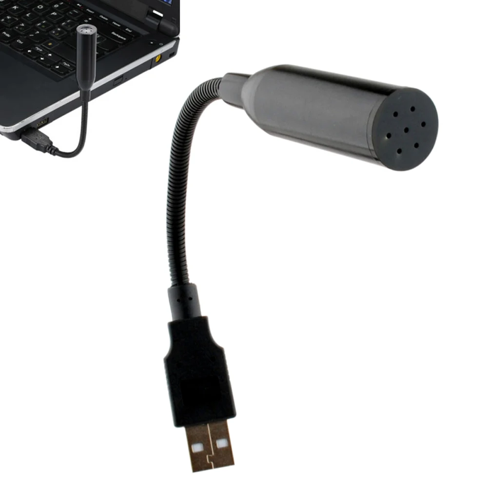 Мини USB микрофон гибкий, в виде гусиной шеи Аудио микрофон для портативных ПК HJ55