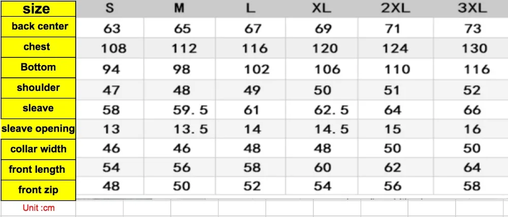 SIZE CHART a1