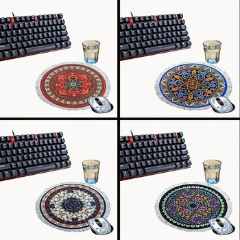 

Simulation round Persian carpet mouse pad laptop mat game speed version desk decoration washable240X240MM cup mat