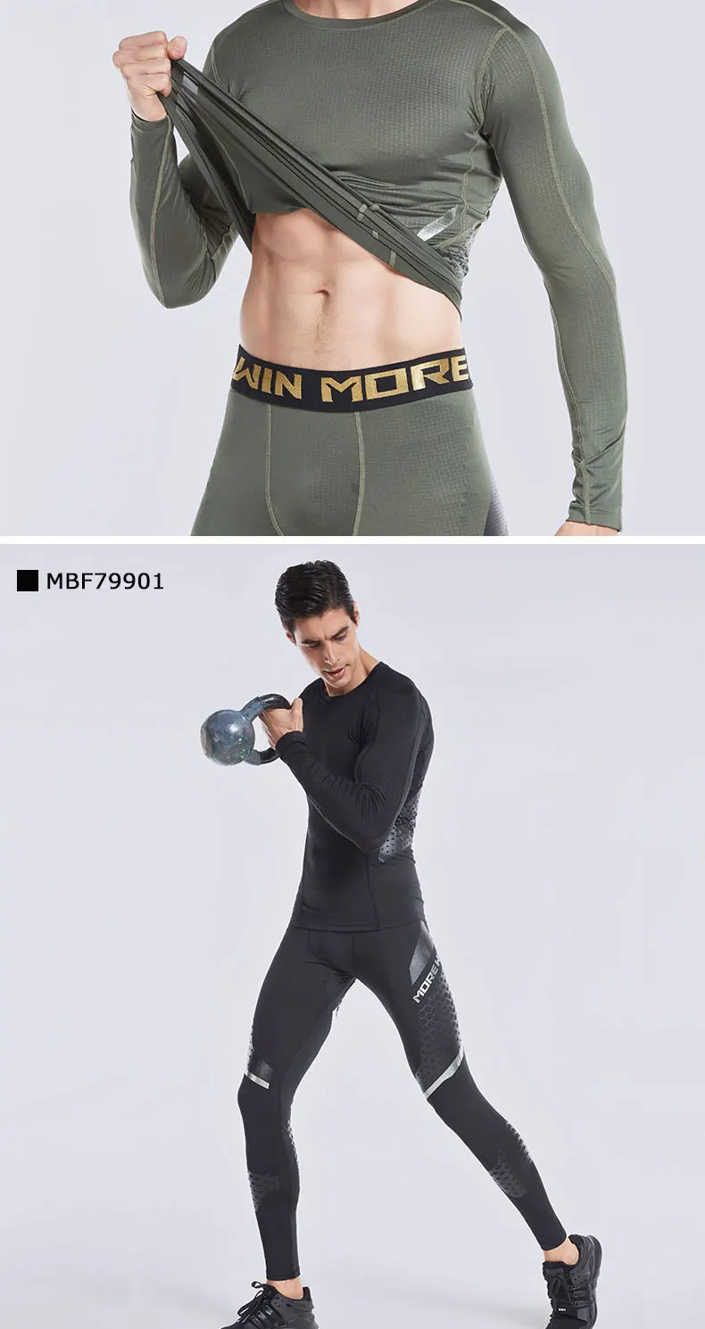VANSYDICAL Quick Dry Running T-shirts Men Compression Shirts Men\'s Long Sleeve Screen Printing Shirt for Outdoor Fitness Tops XL 19