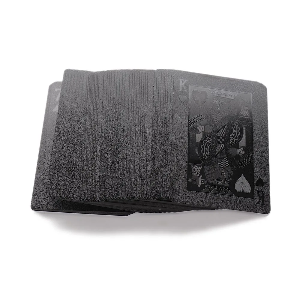 

MrY Waterproof Playing Cards 54pcs/deck Black Poker Plastic Cards Creative Gift Pure Classic Magic Tricks Tool For Family Party