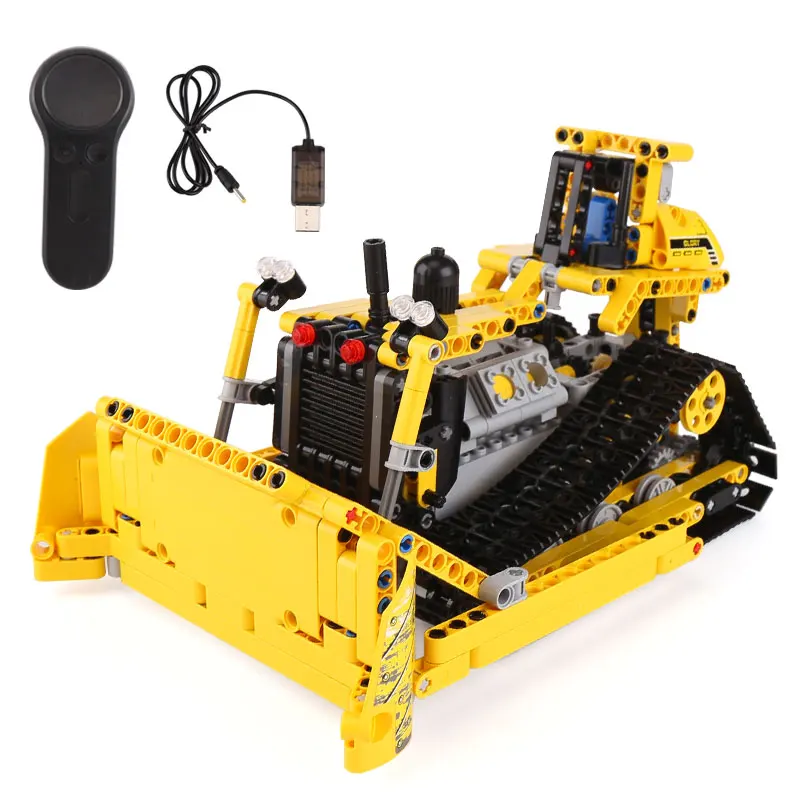 

New City Engineering Remote Control Crawler Bulldozer Set Truck MOC Technic Building Blocks Bricks DIY Education Toys Kids Gift