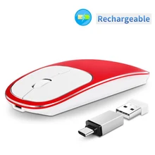 Ультра тонкий USB оптическая беспроводная мышь 2,4G приемник тонкий беспроводной Алюминиевый сплав перезаряжаемая Мышь Компьютерный ПК ноутбук Настольный