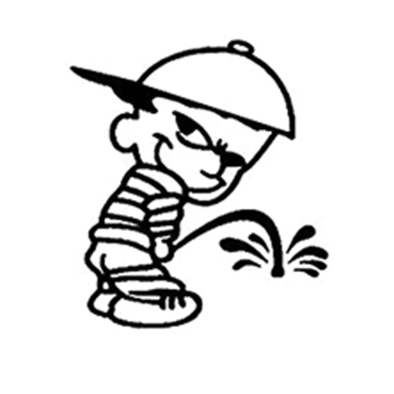 

13.9cm*15.5cm Peeing On Haters Boy Funny Vinyl Decals Car Stickers Black/Silver Accessories S6-3314