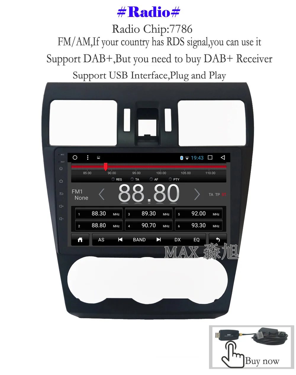 Clearance MAX Android 8.1.0 Car DVD Player for Subaru WRX Forester 2014 2015 2016 Car Radio RDS BT 4G WiFi SWC GPS Navigation Free Map 4