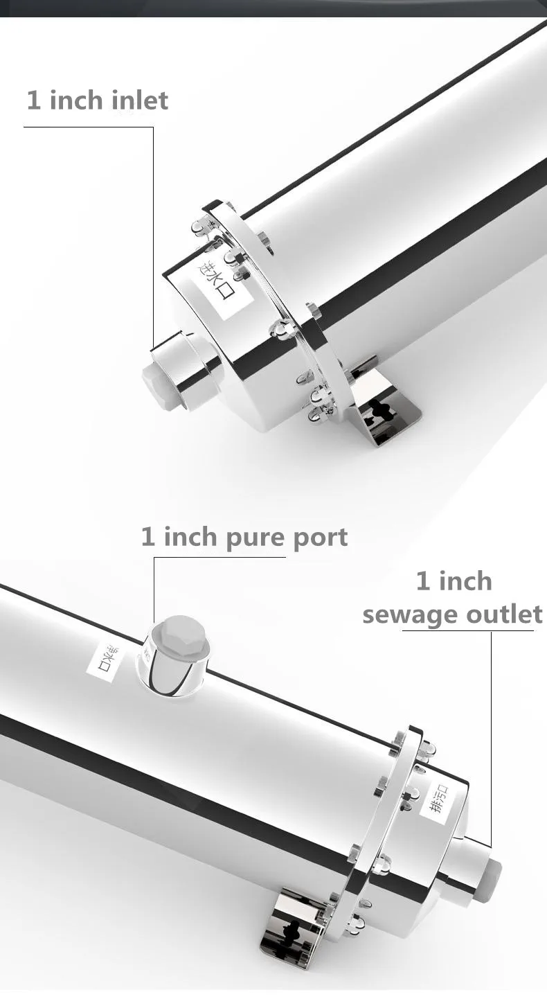 Ультрафильтрационный очиститель воды из нержавеющей стали без электрического, Мембранного фильтра для воды, прямые УФ фильтры