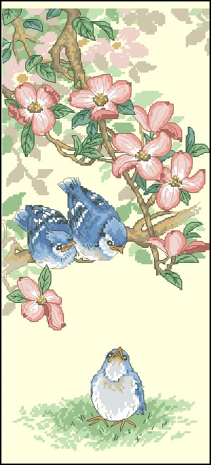 CS-1186 cross stitch kit three birds bird and flower dimensions.jpg