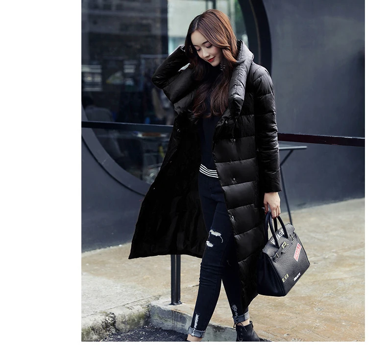 Новинка, зимняя однотонная длинная парка, женское теплое приталенное хлопковое пальто с длинным рукавом, простая хлопковая куртка, женская верхняя одежда HP172