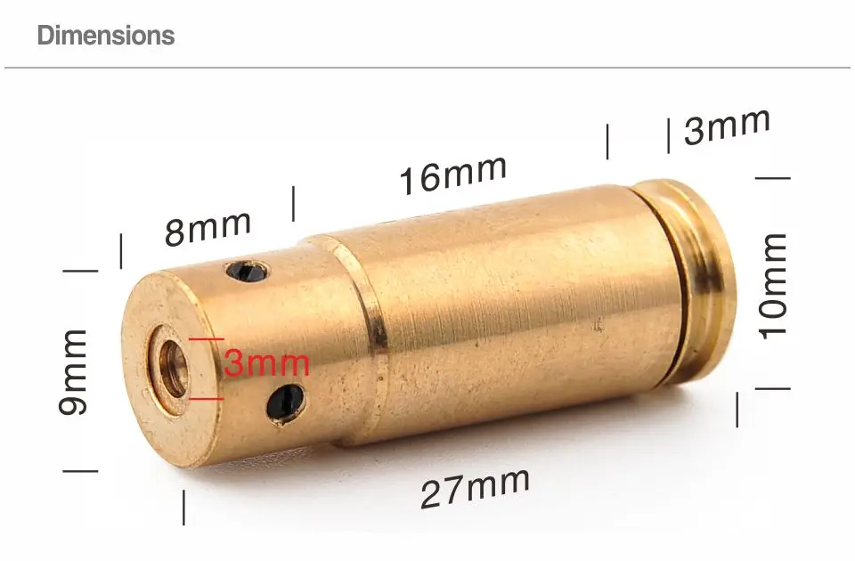 Caça a Laser Cartucho de Bronze Laser Vista Bore Sight Boresight Rifle Escopo Airsoftsports Arma Glock Atacado Red Dot 9mm 7 Esporte e Lazer