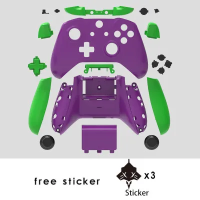 Игровой геймпад оболочка для Xbox One S тонкий беспроводной контроллер Корпус Чехлы DIY пользовательский матовый сменный корпус оболочка Кнопка Набор - Цвет: Фиолетовый