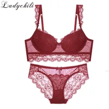 Женское белье ladychill, кружевные, сексуальные, прозрачные, нижнее белье, бюстгальтер пуш-ап и прозрачные трусики, комплект с бюстгальтером WW18