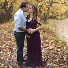 Новое Кружевное платье для беременных нарядные платья для свадьбы для беременных Для женщин длинное платье для беременных Русалка Подставки для фотографий платья
