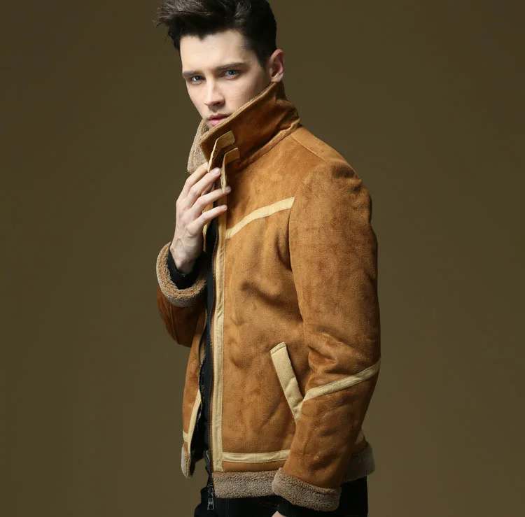 suede leather jacket coffee 03