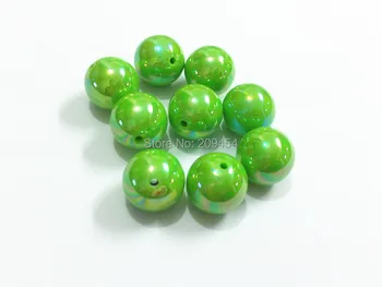 

12mm 500pcs/bag , 20mm 100pcs/bag, Light Green AB Solid Beads For Fashion Kids Necklace Making