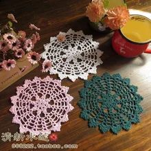 Вязаное крючком кружево, хлопок doiles как украшение на стол для дома коврик для чашки вязаные крючком деревенский Винтаж 12pic/лот