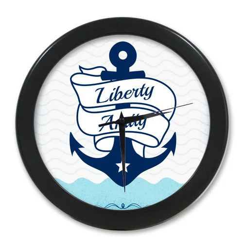 High Quality Wall Clock Modern Design Custom Liberty Amity Vintage Nautical Anchor Elegant | Дом и сад