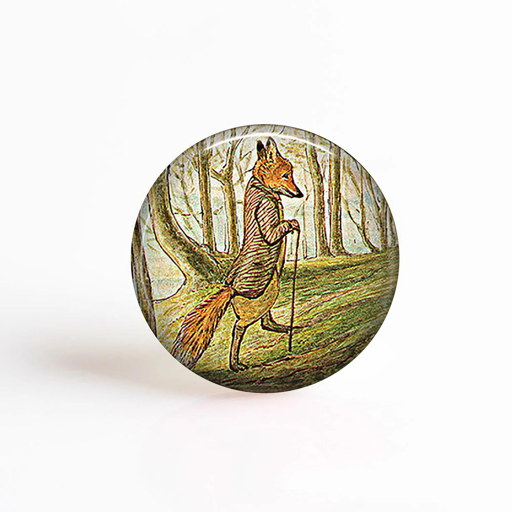 

Beatrix Potter Art Handmade Pendant Glass Cabochon Jewelry Accessories The Tale of Mr. Tod Fox
