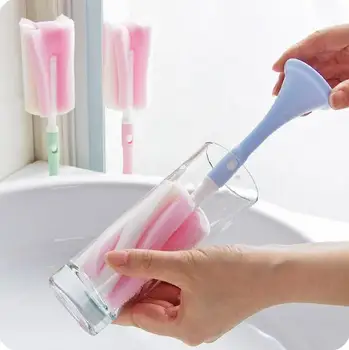 

Creative Hung Long Handle Cleaning Brush Kichen Tool Sponge Cup Brush 5 PCS/Lot Glass Cup Bottle Cleaner