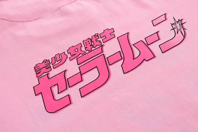 Kawaii футболка летние женские топы Harajuku сладкий принт Сейлор Мун свободный короткий рукав плюс размер футболка Femme