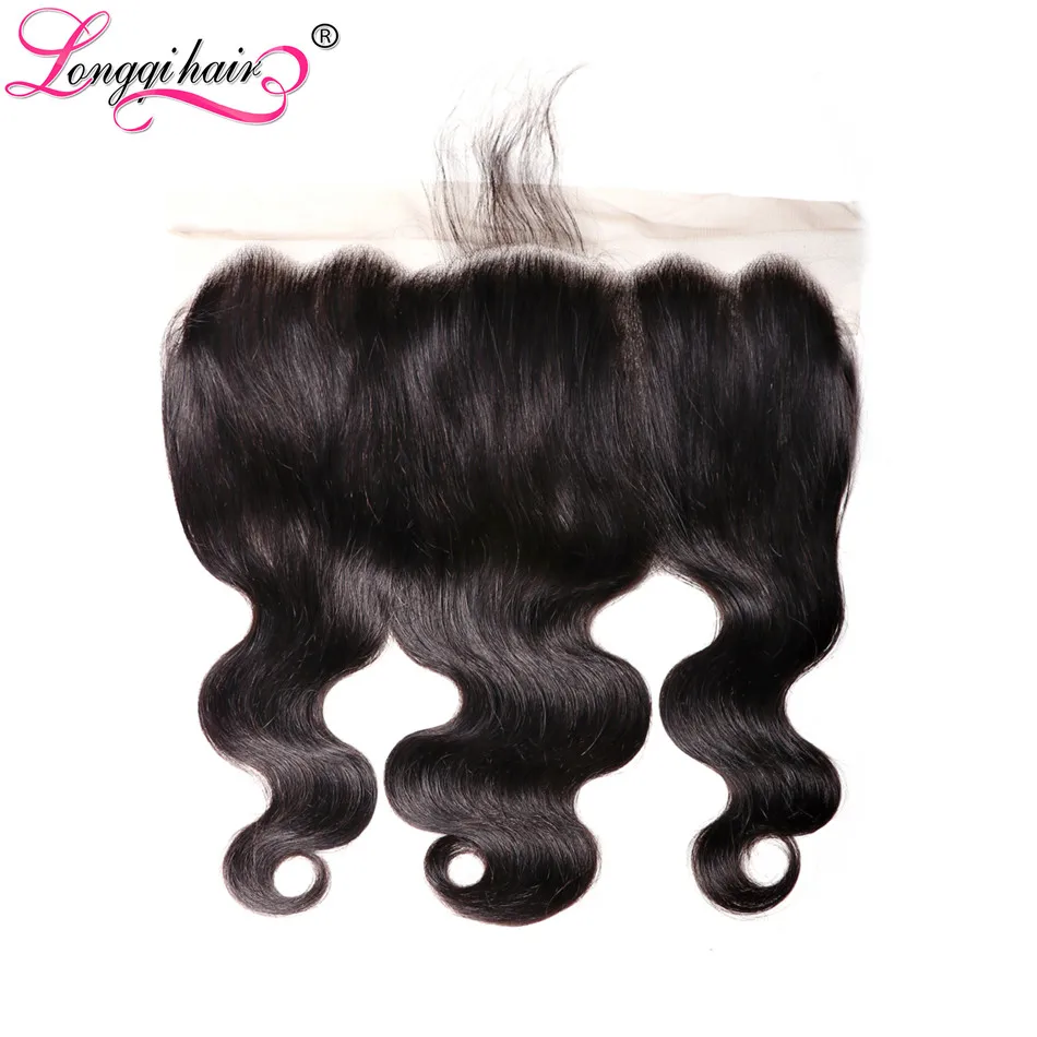 

Longqi Hair 13x6 Body Wave Lace Frontal Pre Plucked With Baby Hair 100% Malaysian Remy Human Hair Density 120% Natural Color