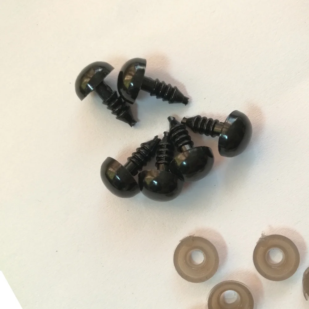 100PCS Black Plastic Doll Eyes Safety Eyes for Teddy Bear Stuffed Toys Snap Animal Scrapbooking Puppet Dolls Toy DIY Craft plastic safety eyes,doll eyes,googly doll eyes,doll handmade accessories,plastic toy eyes