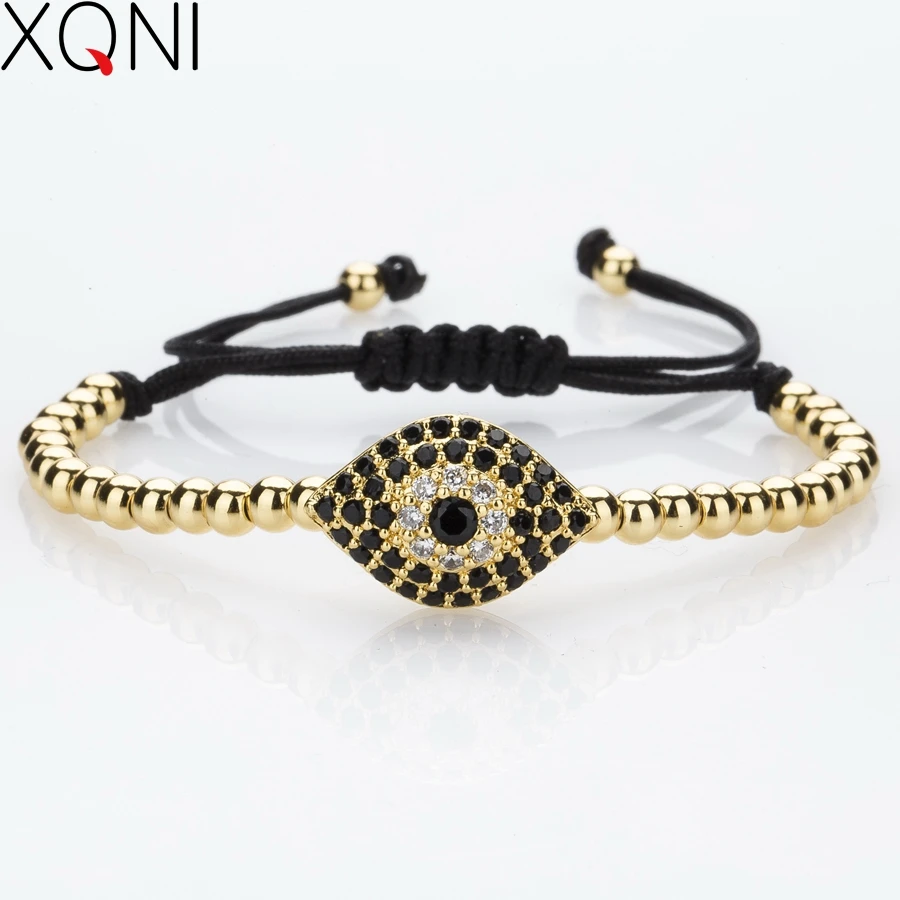 

2017 New Fashion Brand Charm Men's Bracelets Popular 24K Micro Pave Beads Eyes Classic Bracelets Braiding Macrame Bracelets .