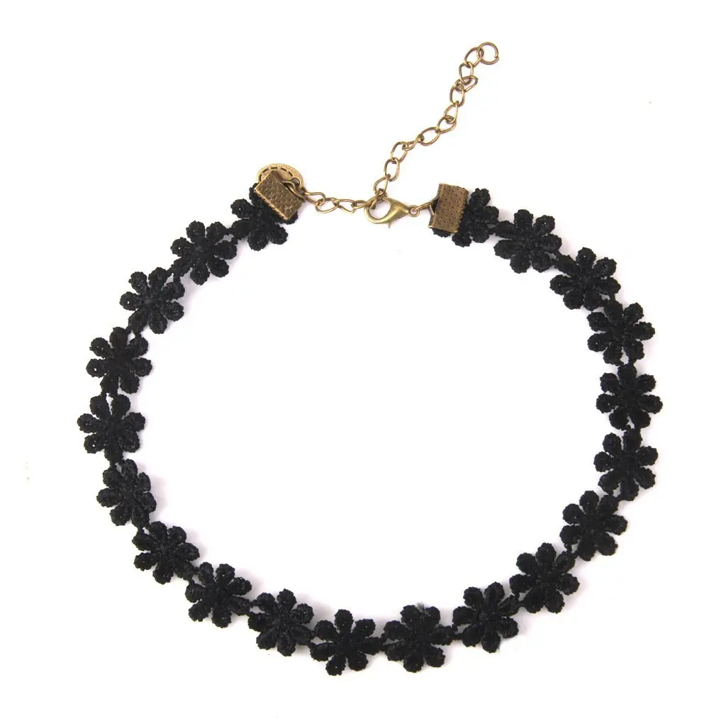 Choker necklaces lace flower daisy blackin Chain Necklaces from