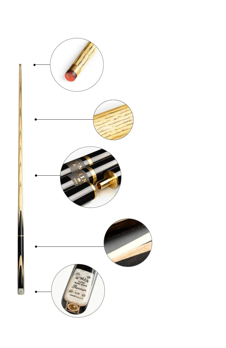 Новое поступление О 'мин снукер кий с Чехол 3/4 Бильярдные кии палочки 9,8 мм наконечники Бильярдные кии снукер палочки Сделано в Китае